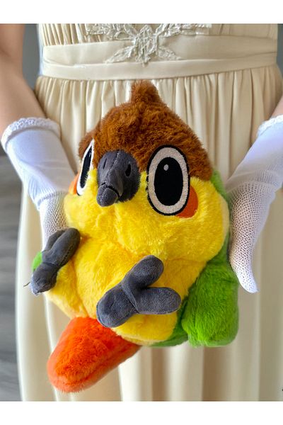 PoppyPlays Lovebird Plush Toy Large 40cm Colorful - Fluffy Gift