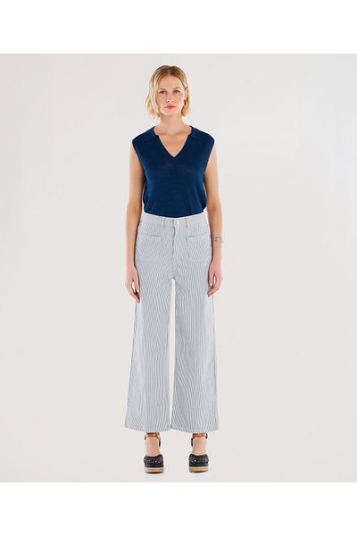 Yargıcı Pantaloni din denim cu talie normală, cu buzunare