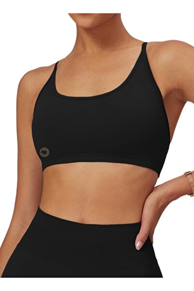 KAWN YOGA Womens Striped Back Sports Bra