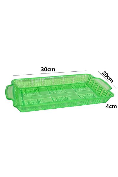 Generic صينية تقديم بلاستيك بمقبضين