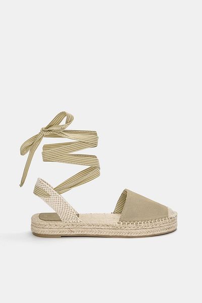 Pull & Bear Tied leather espadrilles