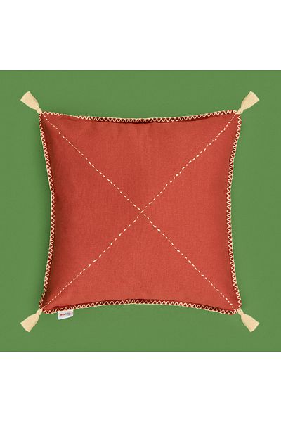 Evidea Soft Colorful Tassel Detailed Throw Pillow - Tile - 40X40 cm