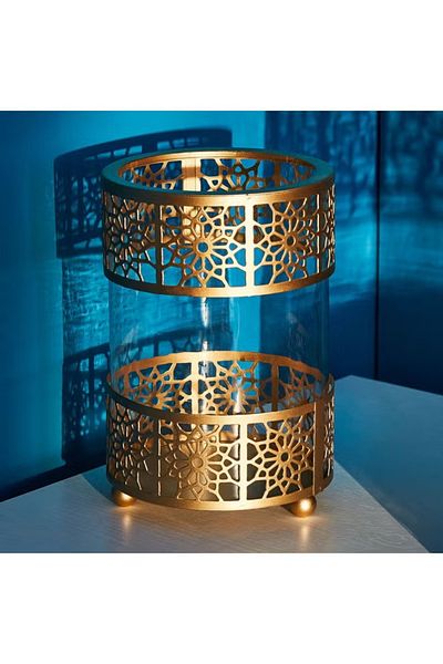 rexa Meshrabiya Allure Motif Candle Holder Gold 20cm