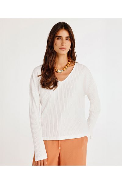 Yargıcı Tricou cu mânecă lungă cu decolteu în V