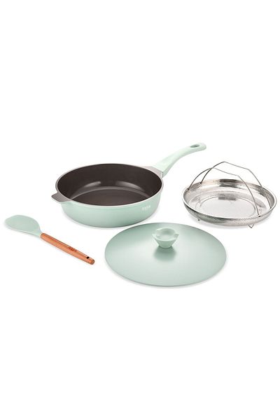 Zass 4-piece Gourmet Zg-acs 07 Multifunctional Frying Pan, Non-stick, Ceramic Coating, Green
