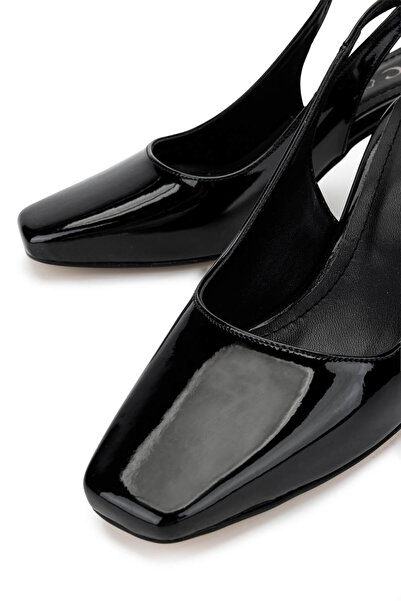 Tamer Tanca Women's Vegan Black Patent Leather Heeled Shoes