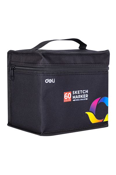 Deli Sketch Marker-60 Colors Double Side For Drawing And Coloring