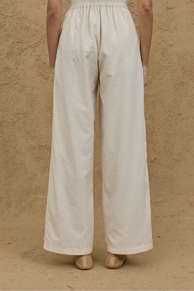 Fahhar Linen Palazzo Trousers Natural