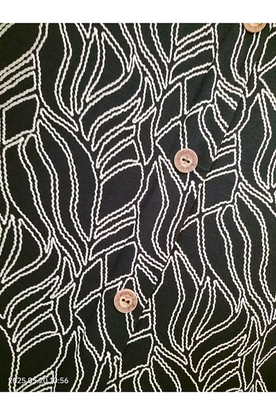 Naz Women's Plus Size Black-White Combed Cotton Summer Dress