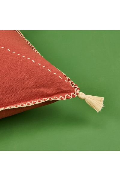 Evidea Soft Colorful Tassel Detailed Throw Pillow - Tile - 40X40 cm