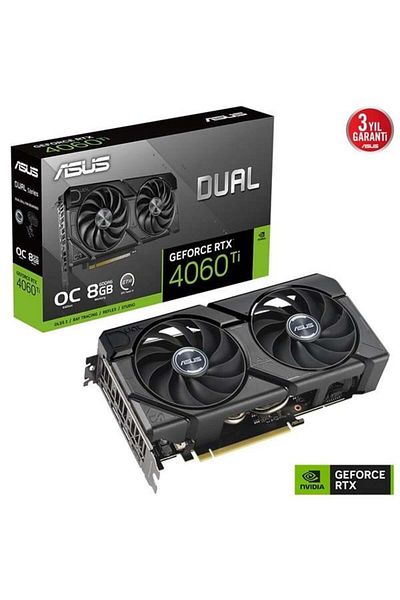 ASUS 8Gb Dual Rtx4060Ti-O8G-Evo Gddr6 Hdmi-Dp Pcıe 4.0