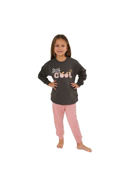 Rolypoly Dark Gray Girl's Tracksuit Set