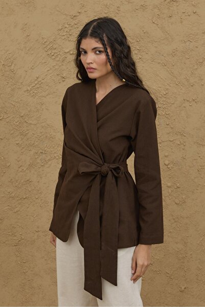 Fahhar Bürümcük Kimono Shirt Dark Brown