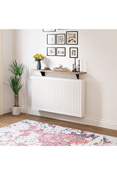 Jeina FOX - Dresuar Montaj Gerektirmeyen 60x18 CM MDF Oval Kesim Petek Üstü Uçan Raf Kitaplık