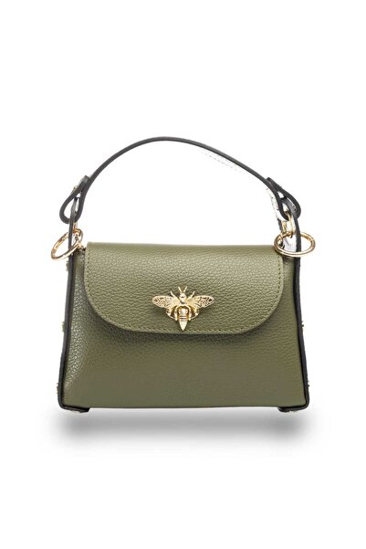 TORO NERO Geantă de damă din piele naturală, verde, Iris