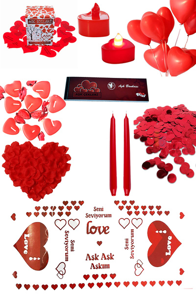 Parti dolabı 14 Şubat Sevgililer Günü Yemek Masası Süslemeleri Hazırlama Paket