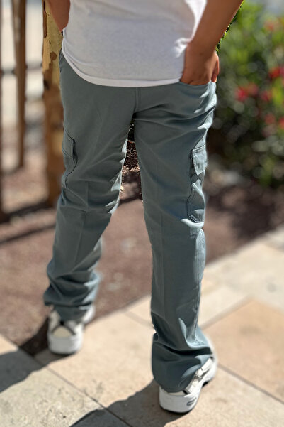 CMZ COLLECTİON Pantaloni de trening pentru băieți cu buzunare cargo – Antraci...