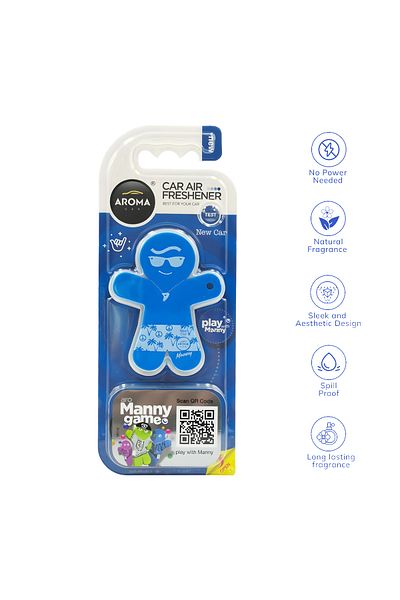 Aroma Car Air Freshener New Car Scent – Manny Beach Style, Long Lasting, Clip-On, No Gas, Safe