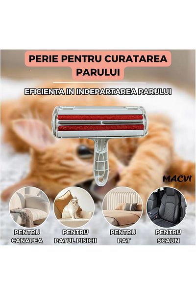MACVI Macvi® Pet Hair Brush, 20 x 20 x 3 cm, Red