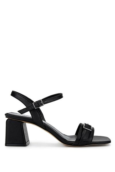 Tamer Tanca Women's Leather Black Leather Heeled Shoes