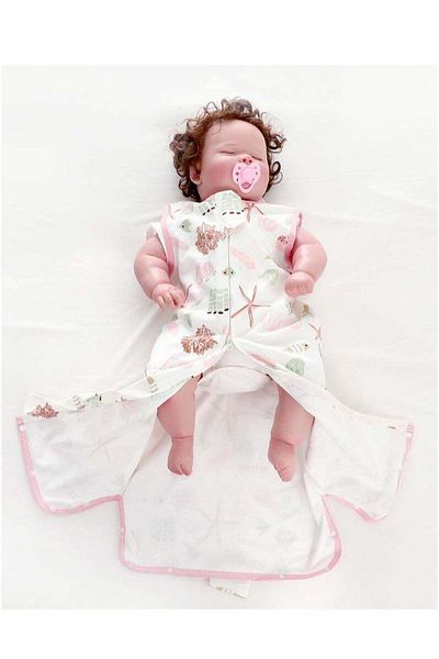 Yelajoy Baby sleeping bag,marine theme,two-way zipper,adjustable hook,size M,length 72 cm,for 3-6 months