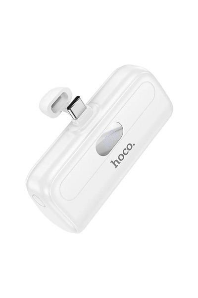 REDz Accessories Mini Battery With Type-c Plug, Hoco J116 Cool Charging, 5,000mah, Digital Display, White