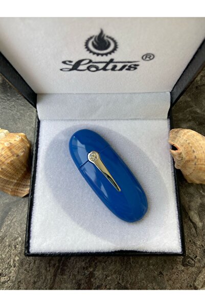 KdrElektronik Yeni şık tasarımlı taşlı çakmak gazlı çakmak mavi