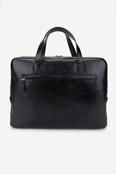 Valmenti Erkek Hakiki Deri Siyah Floter Evrak Çantası