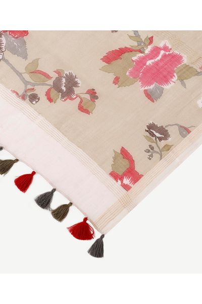 Yargıcı Silk Blended Floral Pattern Shawl