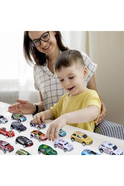 Generic Pull Back Cars with Storage Box, 30 Pieces Racing Cars, Colorful Toy Car in Different Styles