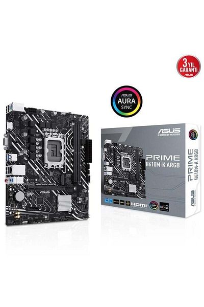 ASUS Prime H610M-K Rgb Ddr5 M2 Pcie Nvme HDMI Pcie 16X V4.0 1700P Matx