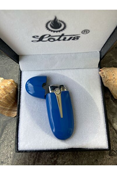 KdrElektronik Yeni şık tasarımlı taşlı çakmak gazlı çakmak mavi