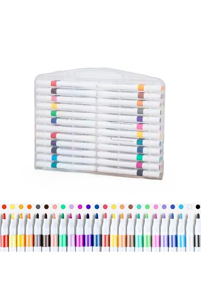 zola Set of 24 acrylic markers, paper, stone, glass, ceramics, wood, textiles, canvas, storage box