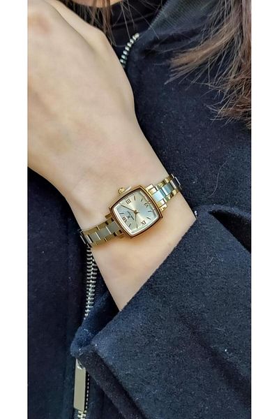 Daniel Klein Dke.1.10839 Square Dial Curved Glass Roman Numeral Women Wrist Watch