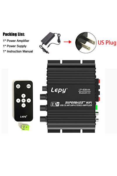 Choice 838USB and US Power LEPY LP-838USB 2.1 Channel Amplifiers Bluetooth Hifi 12V Car Home Amp Support US
