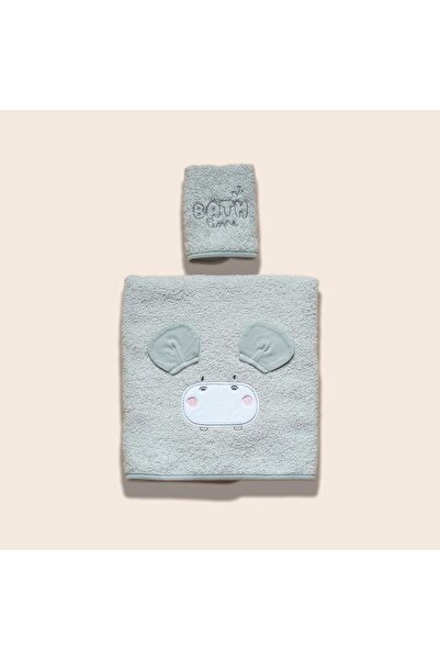 Funna Baby Havlu Seti (2 Parça) - Bath Time - Gri - 70 X 120 Cm