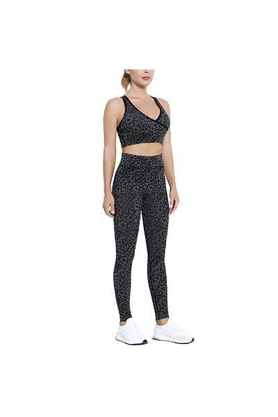 Muchmy 2 Pcs Women's Quick-drying Fitness Sportswear Gym Set Elastic Top Bra Long Trouser