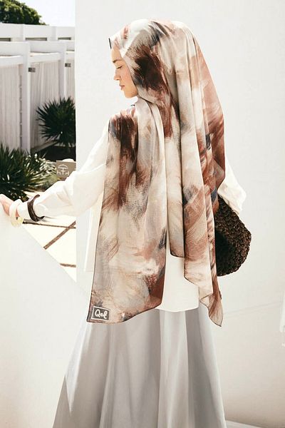Qef Deluxe Summer Shawl Gray Coffee