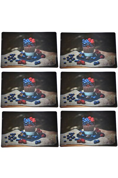 PUFO Set suporturi pentru farfurii pentru servirea mâncării, model Pufo Pleasure of Dessert, 6 piese