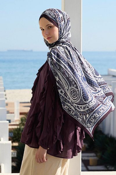 Qef Deluxe Summer Shawl Noa Navy Blue