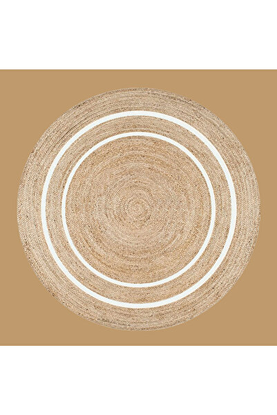 Bella Maison Round Yuvarlak Halı Naturel-Beyaz (120x120 cm)