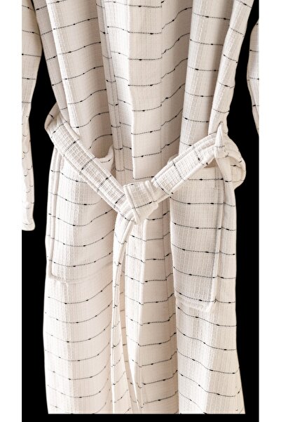 Madame Coco Söderna Unisex Kimono Bornoz - Beyaz - %95 Pamuk - S/M - Yerli Üretim