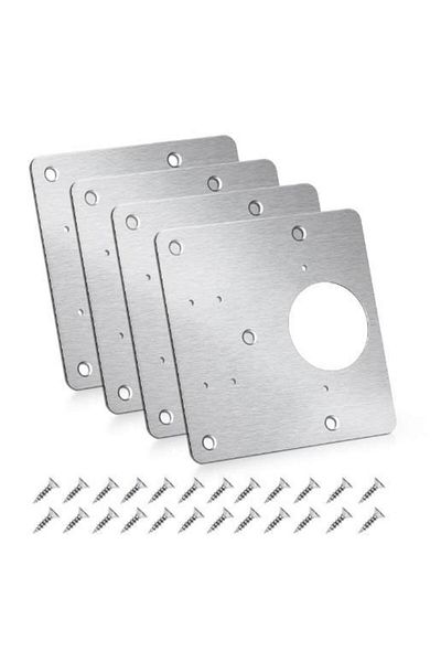 BOEM Set de 4 elemente de reparare a balamalelor, oțel inoxidabil, cu șuruburi, argintiu
