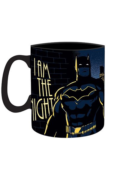 MECKSA Marvel Batman I am The Knight Black Coffee Mug 11 oz