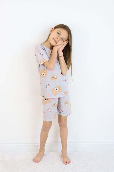 Harika KIDS Girl's Cotton Combed Fabric Pajamas Set with Shorts