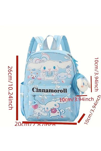 So Iconic Sanrio Cinnamoroll Personaj Culoare Albastru Geanta de dimensiuni mici / Rucsac pentru gradinita si creiera