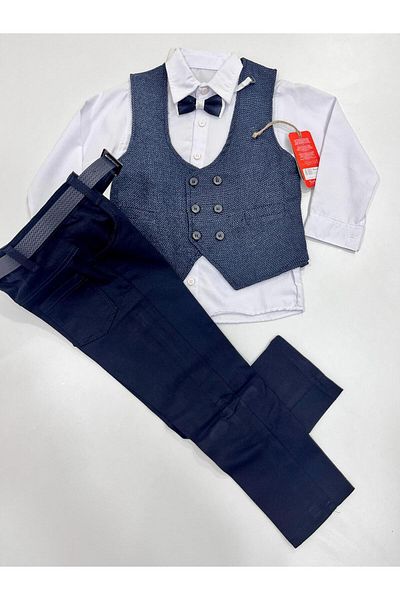 Esterella Boy's Vest Suit Bow Tie Vest Shirt Pants