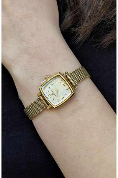 Daniel Klein Dke.1.10844 Straw Cord Roman Numeral Square Dial Women Wrist Watch