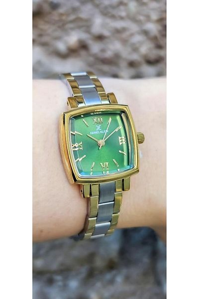 Daniel Klein Dke.1.10839 Square Dial Curved Glass Roman Numeral Women Wrist Watch