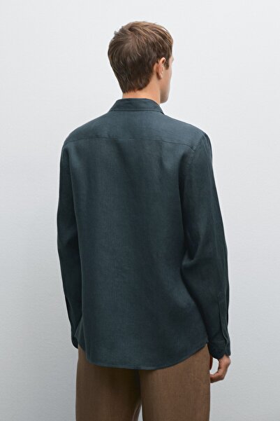 Massimo Dutti %100 keten slim fit gömlek